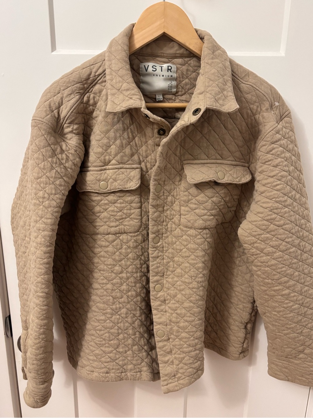 VSTR Quilted Tan Men's Shirt Jacket size L